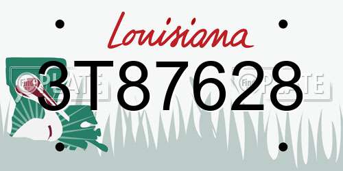 3T87628 Louisiana License Plate