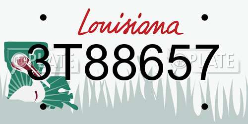 3T88657 Louisiana License Plate