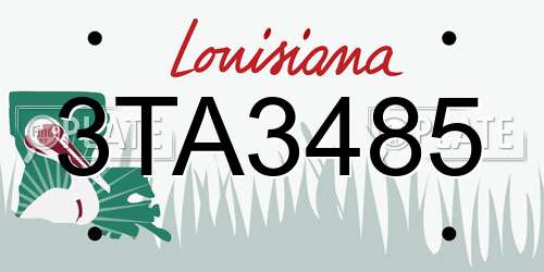 3TA3485 Louisiana License Plate