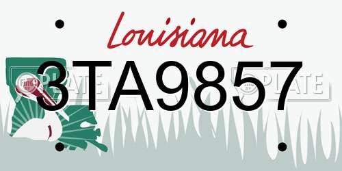 3TA9857 Louisiana License Plate