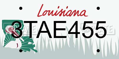 3TAE455 Louisiana License Plate