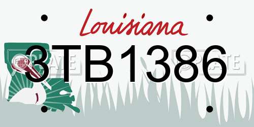3TB1386 Louisiana License Plate