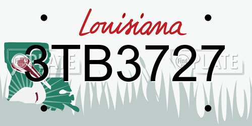 3TB3727 Louisiana License Plate