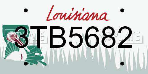 3TB5682 Louisiana License Plate