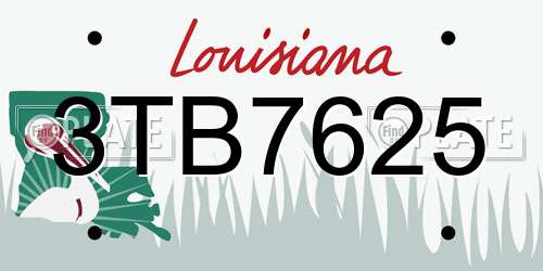 3TB7625 Louisiana License Plate