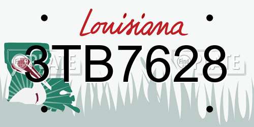 3TB7628 Louisiana License Plate