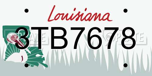 3TB7678 Louisiana License Plate
