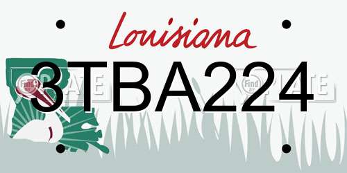 3TBA224 Louisiana License Plate
