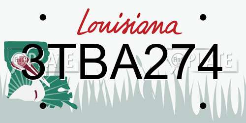 3TBA274 Louisiana License Plate