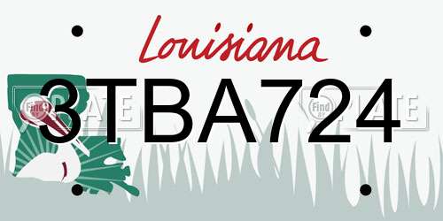 3TBA724 Louisiana License Plate