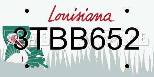 3TBB652 Louisiana License Plate