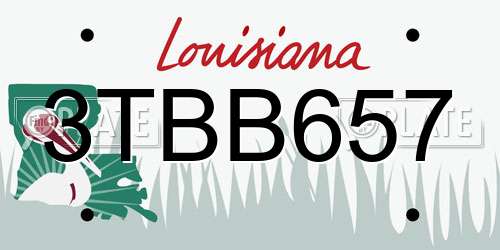 3TBB657 Louisiana License Plate