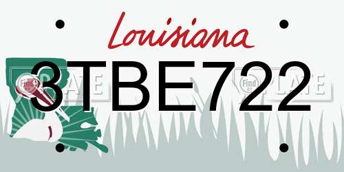 3TBE722 Louisiana License Plate
