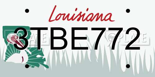 3TBE772 Louisiana License Plate