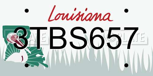 3TBS657 Louisiana License Plate