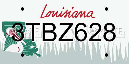 3TBZ628 Louisiana License Plate