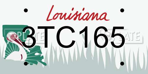 3TC165 Louisiana License Plate