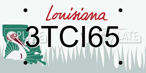 3TCI65 Louisiana License Plate