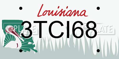 3TCI68 Louisiana License Plate