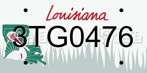 3TG0476 Louisiana License Plate