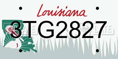 3TG2827 Louisiana License Plate