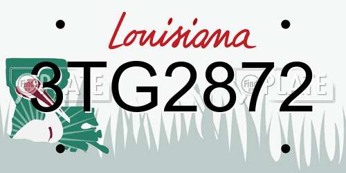 3TG2872 Louisiana License Plate