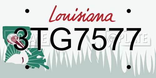 3TG7577 Louisiana License Plate