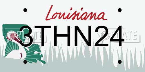 3THN24 Louisiana License Plate