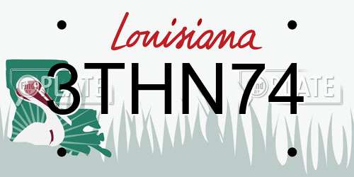 3THN74 Louisiana License Plate