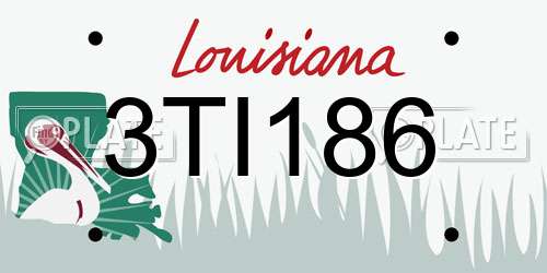 3TI186 Louisiana License Plate