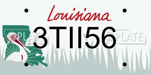 3TII56 Louisiana License Plate