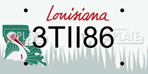 3TII86 Louisiana License Plate