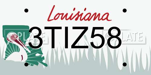 3TIZ58 Louisiana License Plate