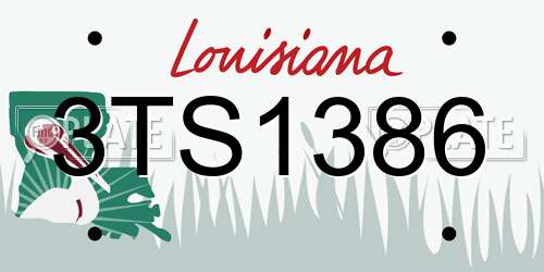 3TS1386 Louisiana License Plate