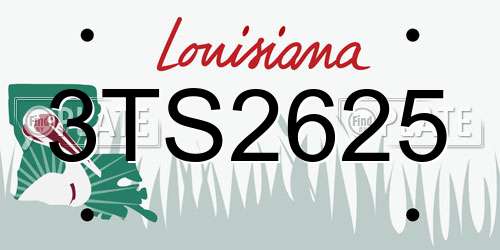 3TS2625 Louisiana License Plate