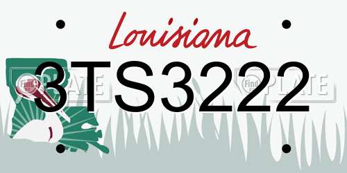 3TS3222 Louisiana License Plate