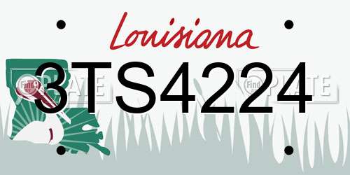 3TS4224 Louisiana License Plate