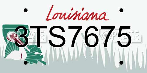 3TS7675 Louisiana License Plate