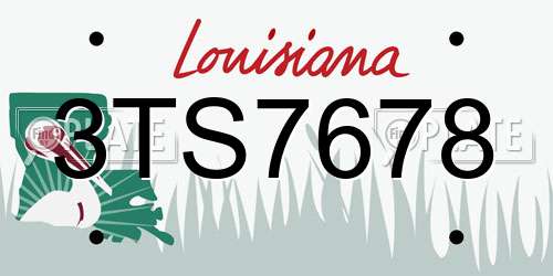 3TS7678 Louisiana License Plate