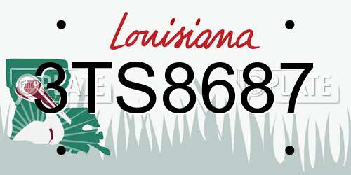 3TS8687 Louisiana License Plate