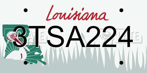 3TSA224 Louisiana License Plate