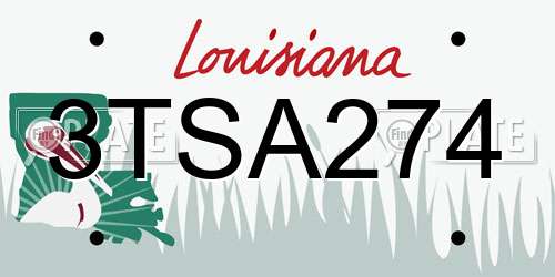 3TSA274 Louisiana License Plate