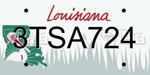 3TSA724 Louisiana License Plate