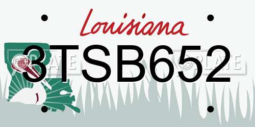3TSB652 Louisiana License Plate