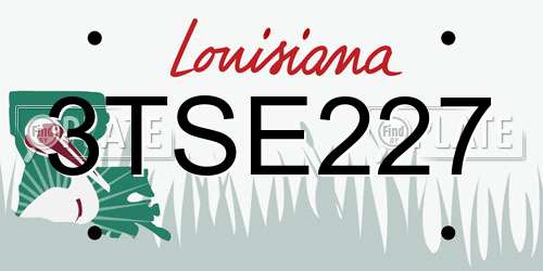 3TSE227 Louisiana License Plate