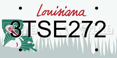 3TSE272 Louisiana License Plate