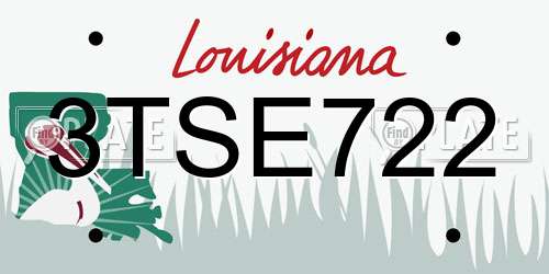 3TSE722 Louisiana License Plate