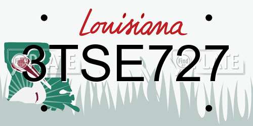 3TSE727 Louisiana License Plate