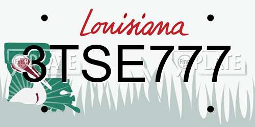 3TSE777 Louisiana License Plate