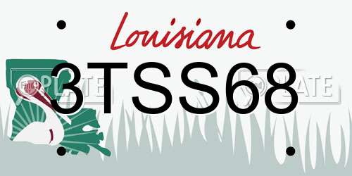 3TSS68 Louisiana License Plate